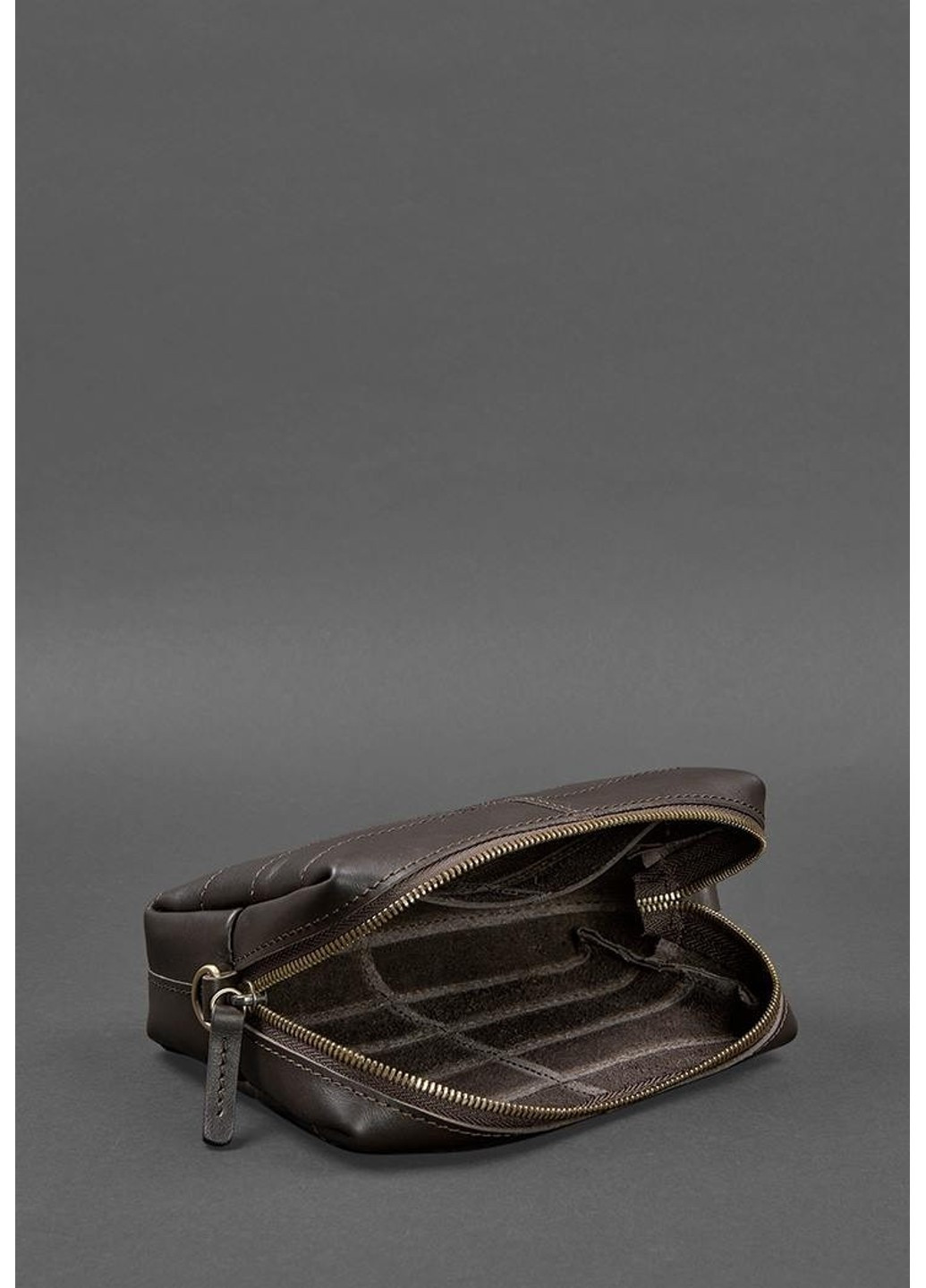 Кожаная косметичка-несессер 3.1 Темно-коричневый краст BN-CB-3-1-CHOKO BlankNote (263519094)