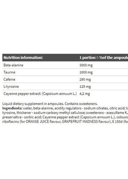 Olimp Nutrition RedWeiler Shot 60 ml /2 servings/ Orange Olimp Sport Nutrition (256725376)