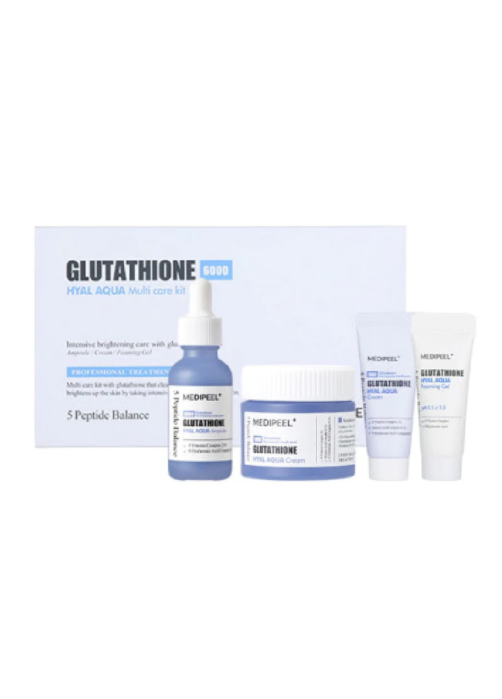 Преміальний набір GLUTATHIONE HYAL AQUA MULTI CARE KIT засобів з гіалуроновою кислотою, 110 мл Medi Peel (264392455)