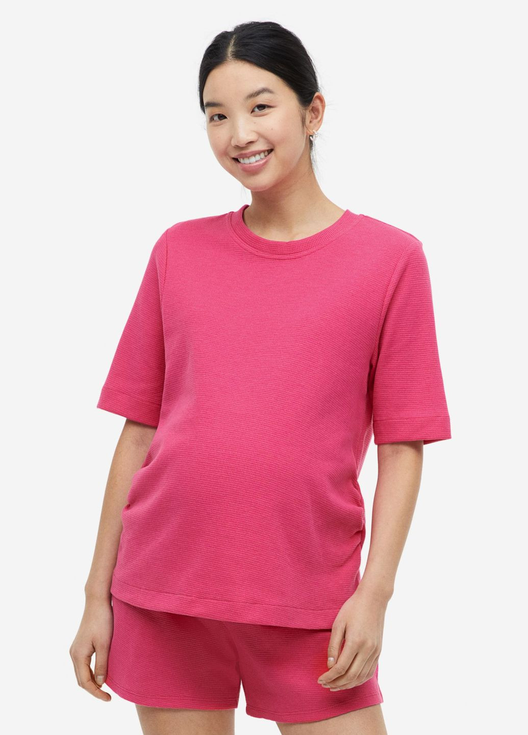 Малиновая летняя футболка для беременных H&M