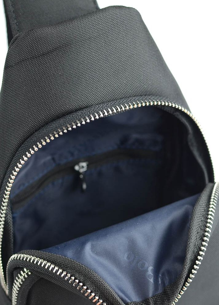 Черный текстильный мужской нагрудный рюкзак слинг No Brand (276002837)