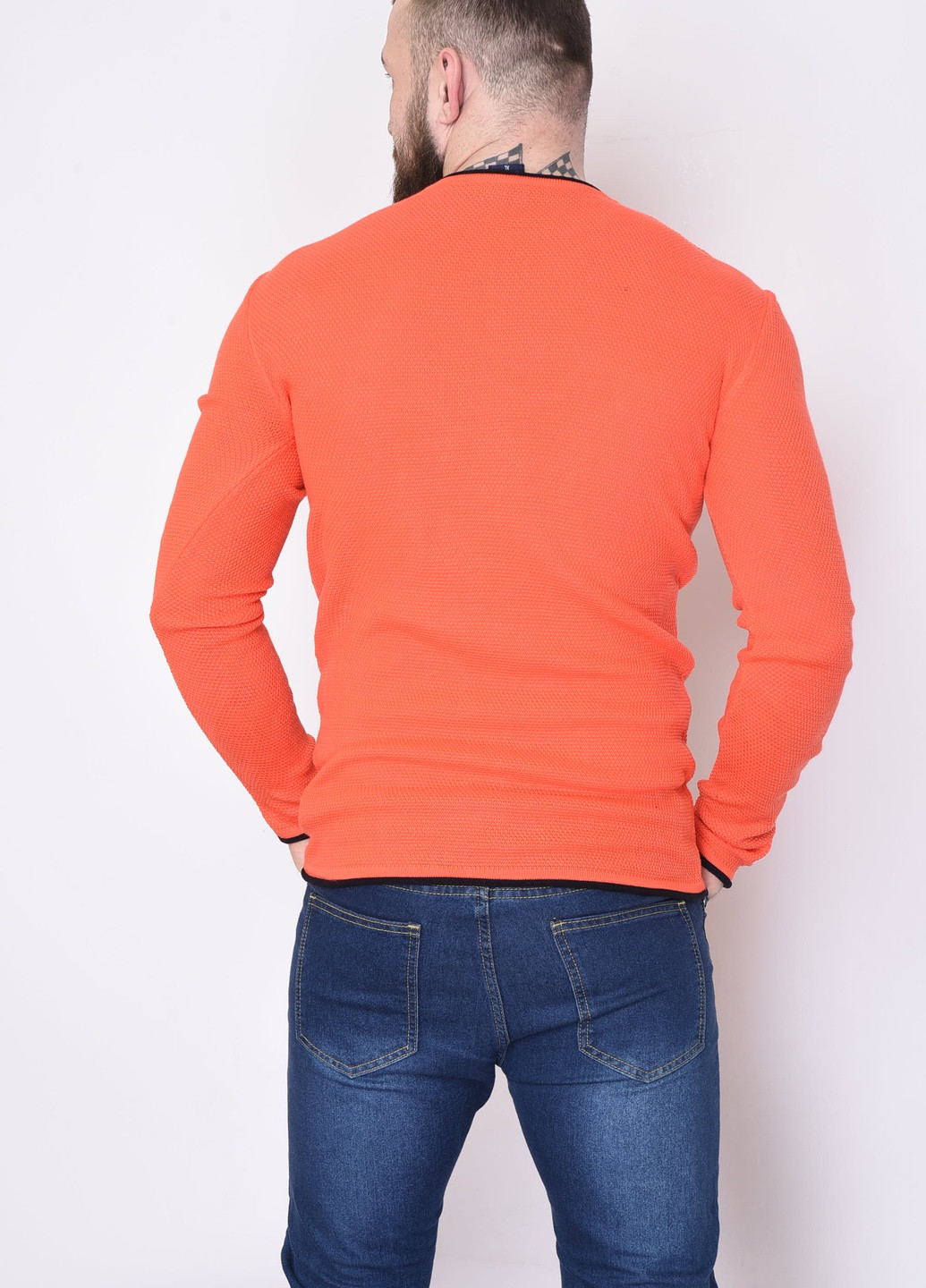 Помаранчевий демісезонний светр чоловічий акриловий помаранчевого кольору Let's Shop