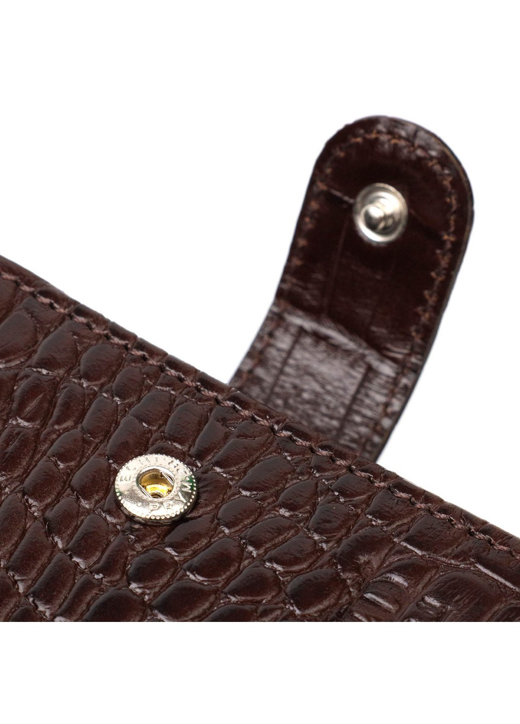 Функціональний невеликий гаманець для чоловіків з натуральної шкіри з тисненням під крокодила 21998 Коричневий Bond (262158000)