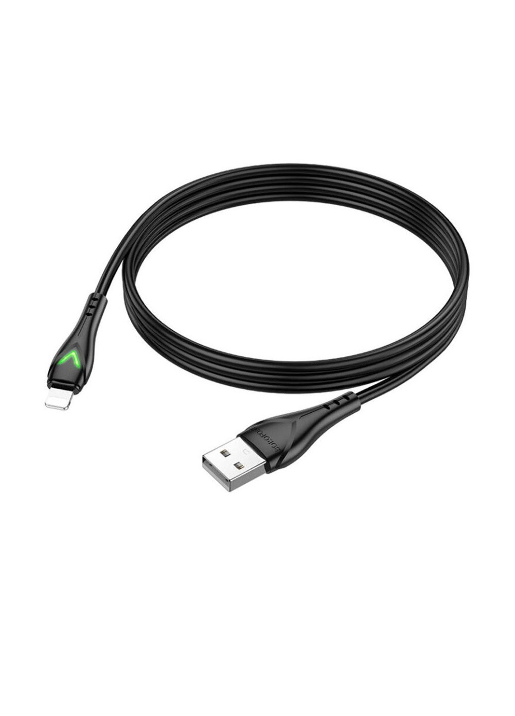 USB кабель BX65 с индикатором Lightning 24A цвет черный ЦБ-00204663 Borofone (259961197)