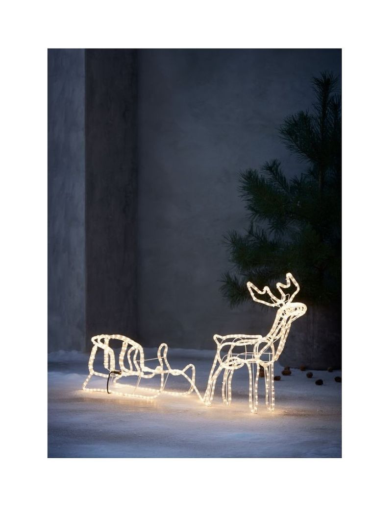 Новорічна LED-гірлянда олень із санками д.13,5м 288LED таймер No Brand (266137944)
