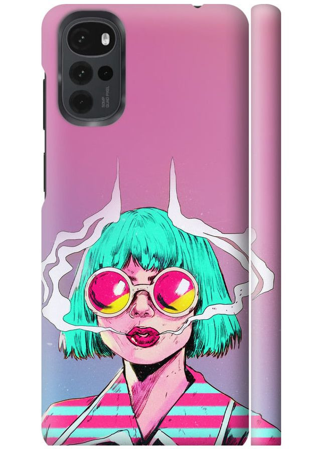 3D пластиковий матовий чохол 'Поп арт дівчина' для Endorphone Motorola G22 (276193208)