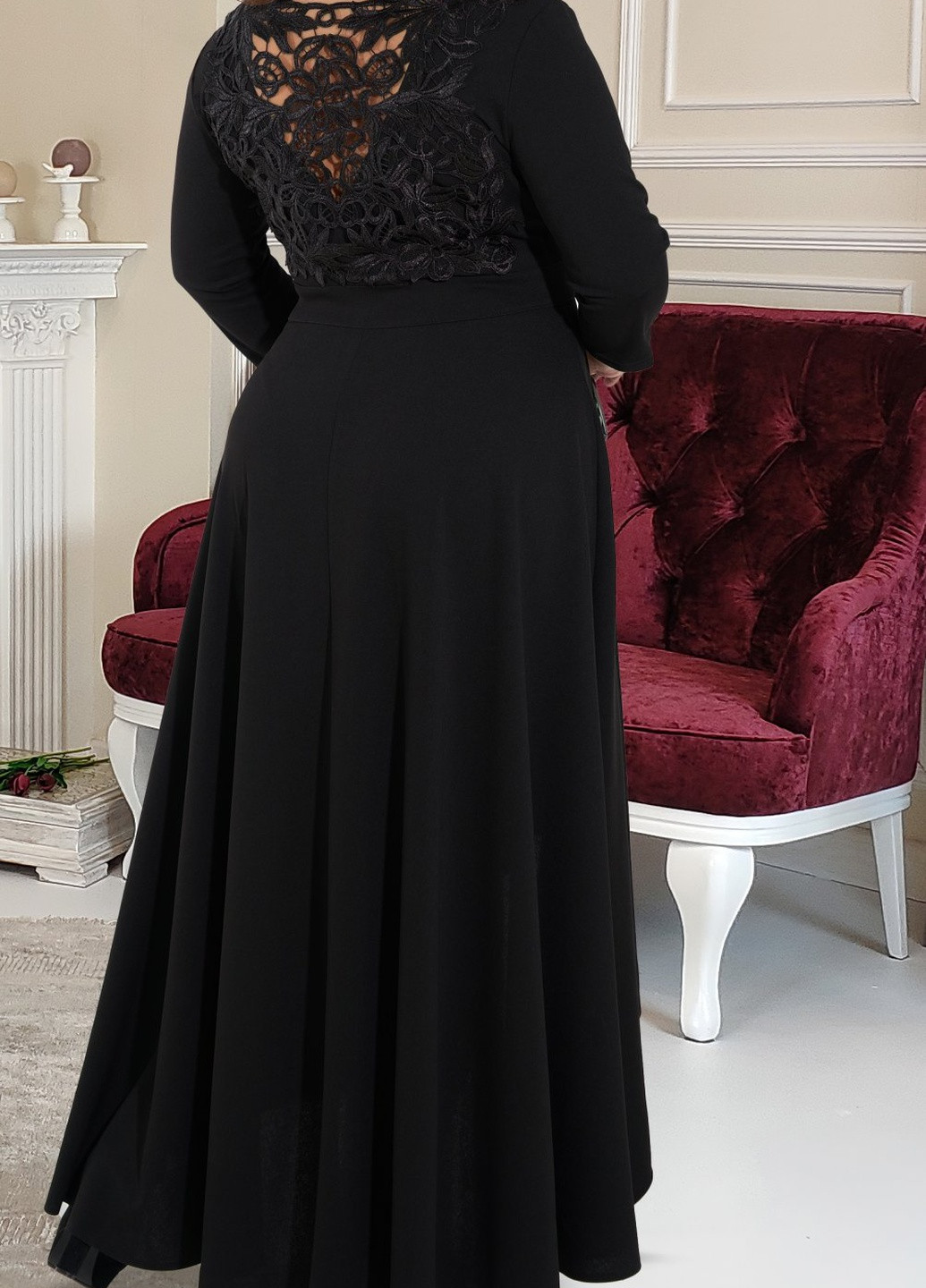 Чорна сукні великіх розмірів вечірня сукня (41701) Lemanta