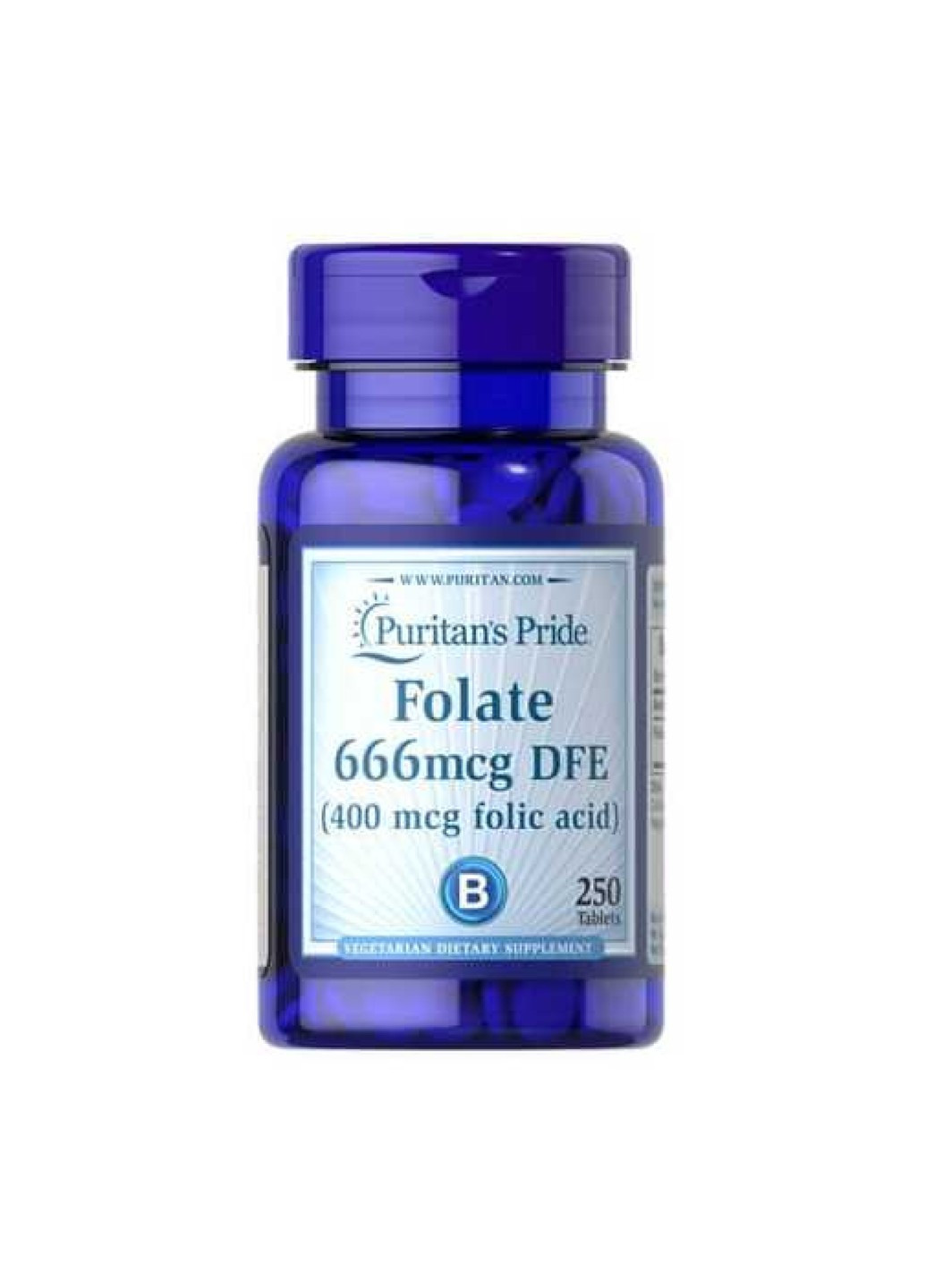 Фолат (В-9) Folic Acid 400 мкг - 250 таб Puritans Pride (269462068)