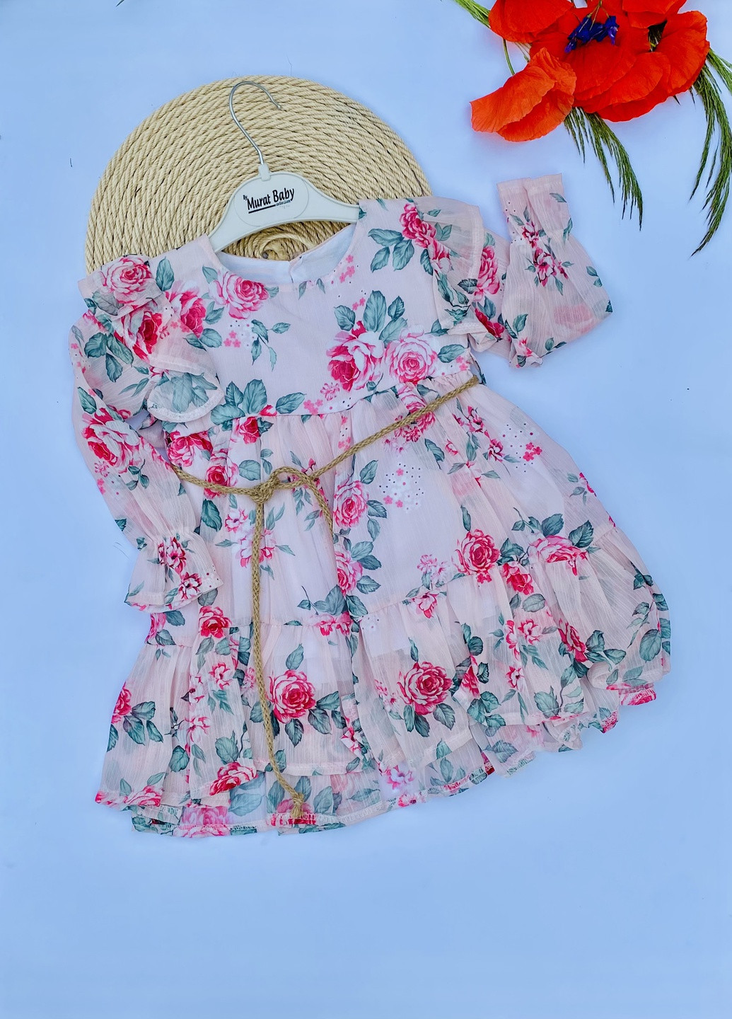 Розовое платье для девочек в цветочный принт Murat baby (259635337)