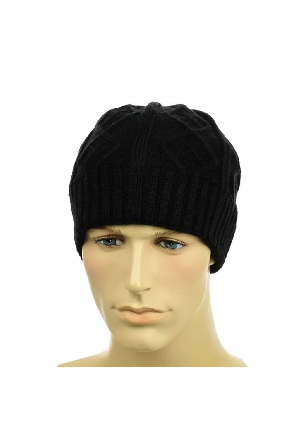 Мужская зимняя шапка на флисе No Brand мужская шапка без отворота (276534539)