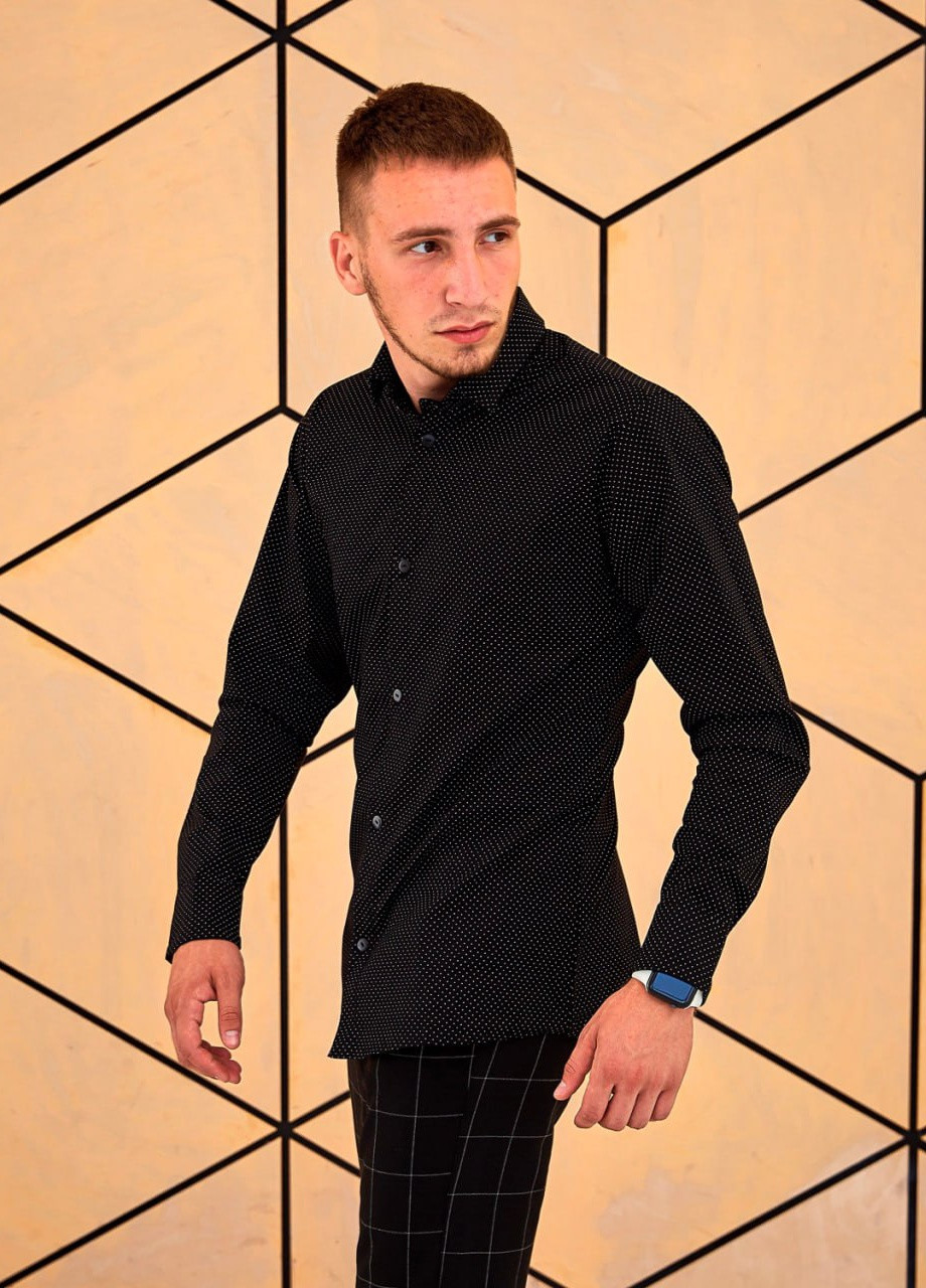 Черная кэжуал рубашка Vakko