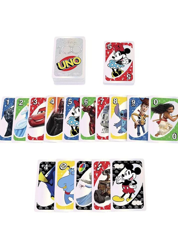Настольная игра UNO "Disney 100" цвет разноцветный ЦБ-00231949 Mattel (264189563)