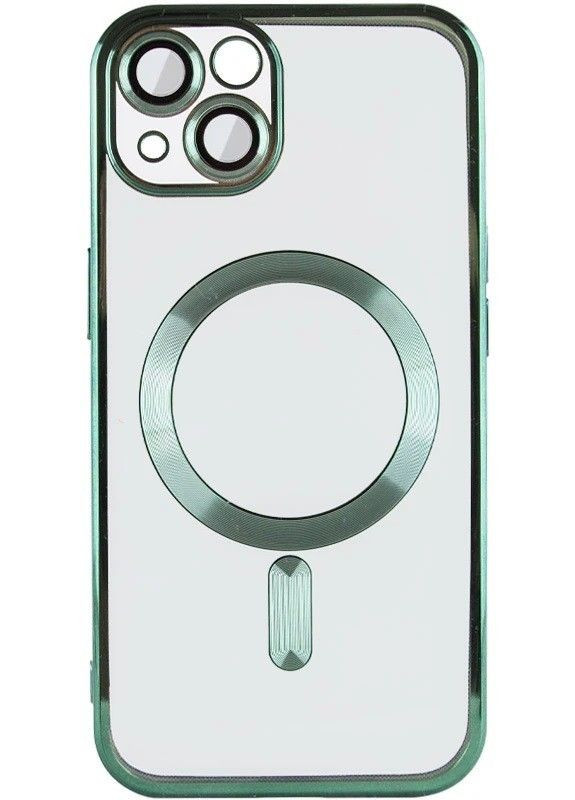 TPU хромовый чехол Chrome with Magnetic + защита камеры для Apple iPhone 15 (6.1") Green No Brand (278643217)