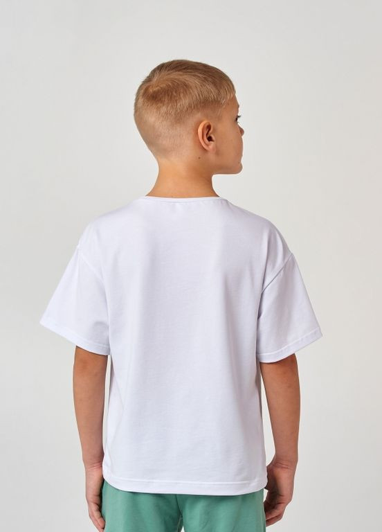 Белая детская футболка | 95% хлопок | демисезон |122, 128, 134, 140 | легкость и комфорт белый Smil