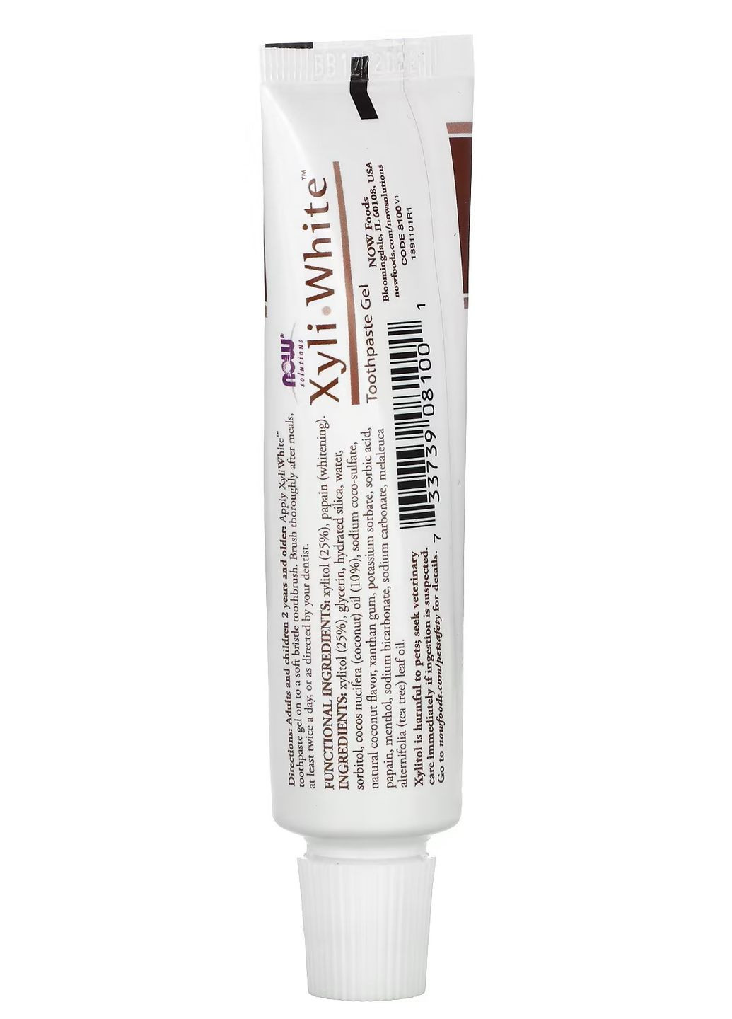 Зубная паста XyliWhite, Toothpaste Gel, Coconut Oil, Mint Flavor 28 g Now (277812714)