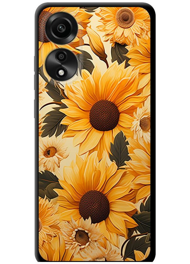 TPU чорний чохол 'Соняшники 2' для Endorphone Oppo A78 4G (267239447)