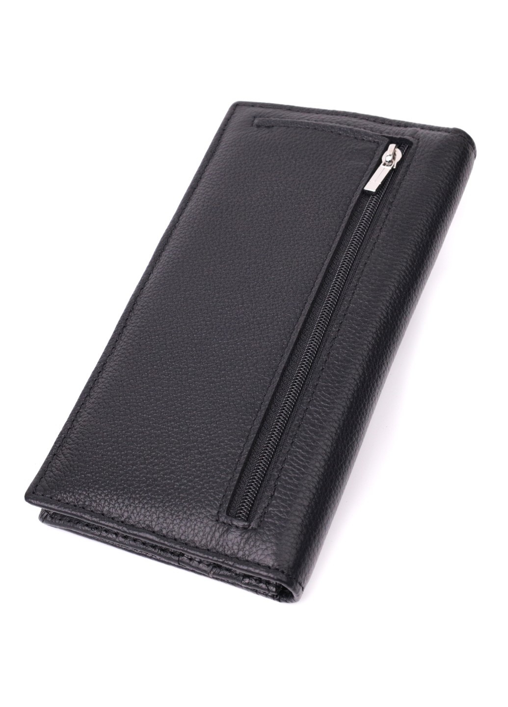 Женский вертикальный кошелек на магнитах из натуральной кожи 22538 Черный st leather (277980546)