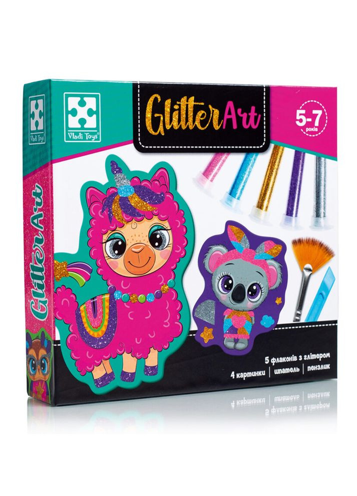 Набор для творчества - "Glitter Art. Блестящие зверьки" цвет разноцветный ЦБ-00229813 Vladi toys (261550615)