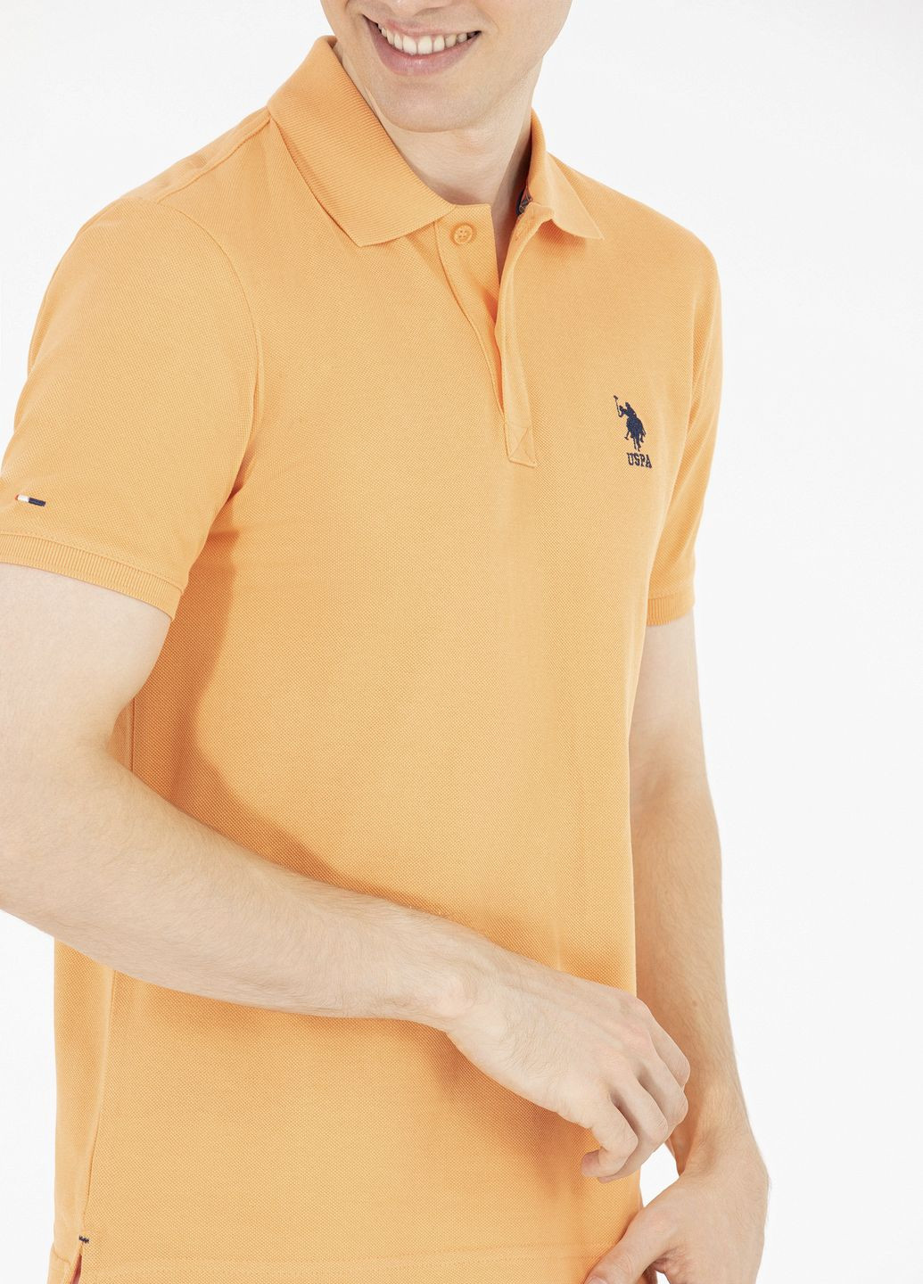 Оранжевая футболка поло мужское U.S. Polo Assn.