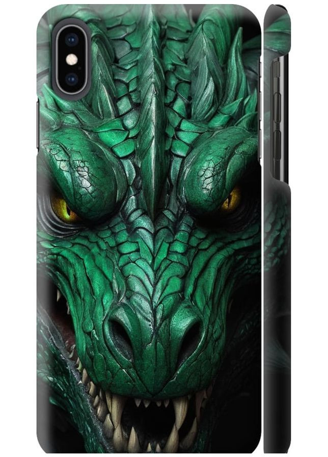 3D пластиковый глянцевый чехол 'Зелёный дракон v2' для Endorphone Apple iPhone XS Max (275647143)