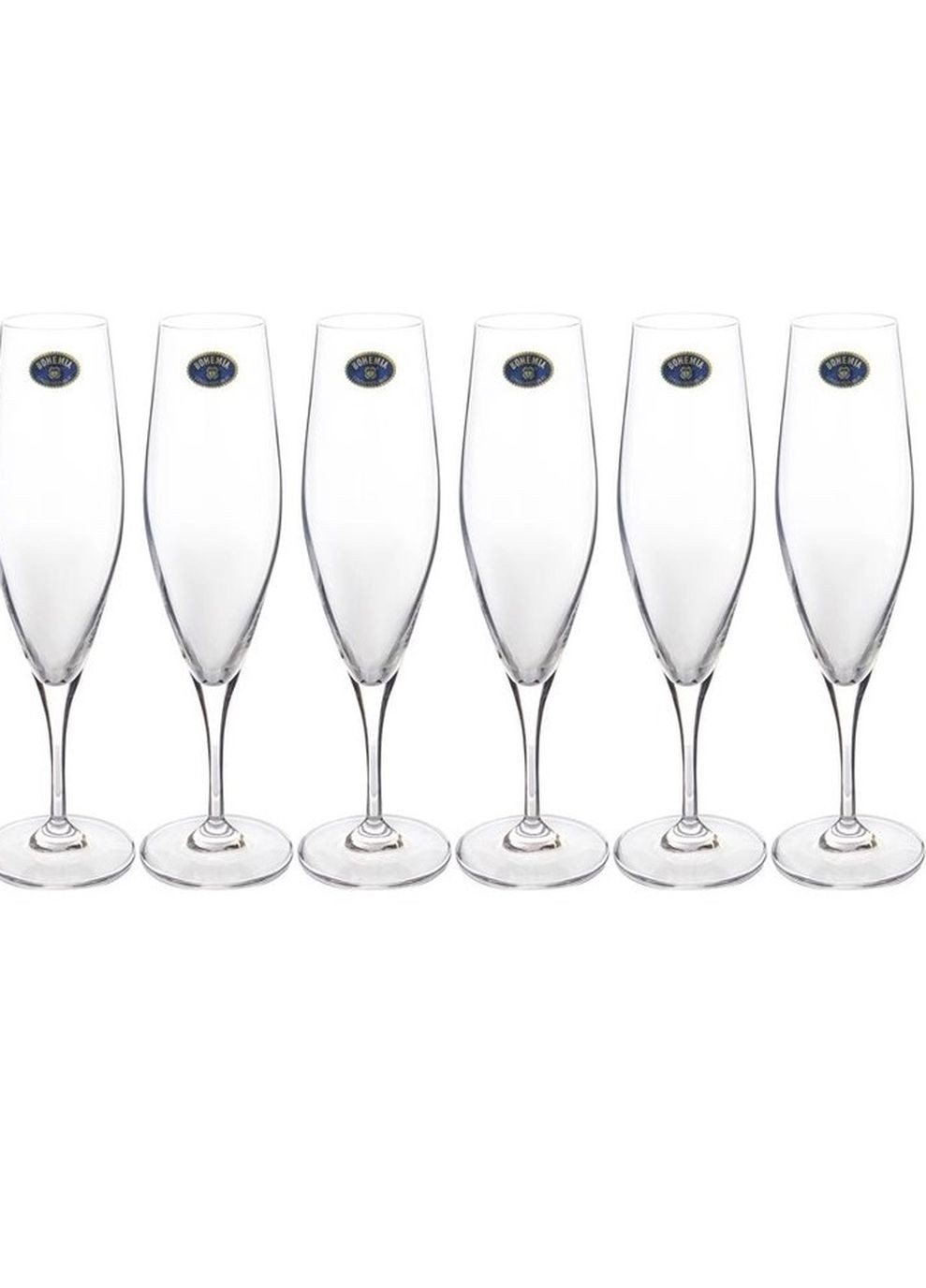 Набор бокалов для шампанского Gavia 6 штук 220 мл богемское стекло Bohemia (274275968)