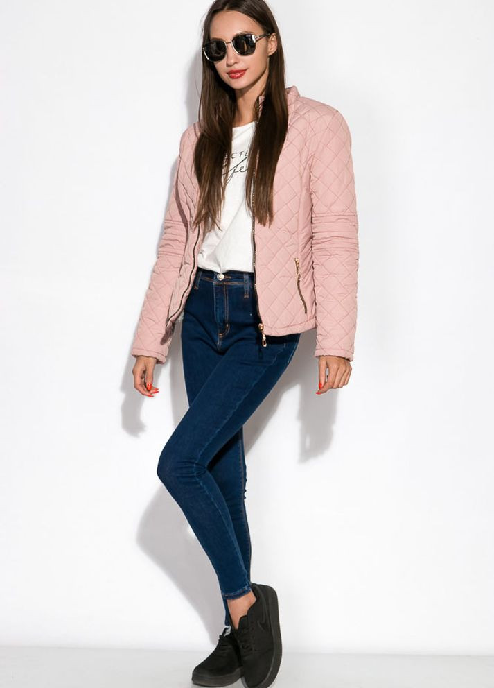 Бесцветная зимняя куртка женская (бледно-розовый) Time of Style