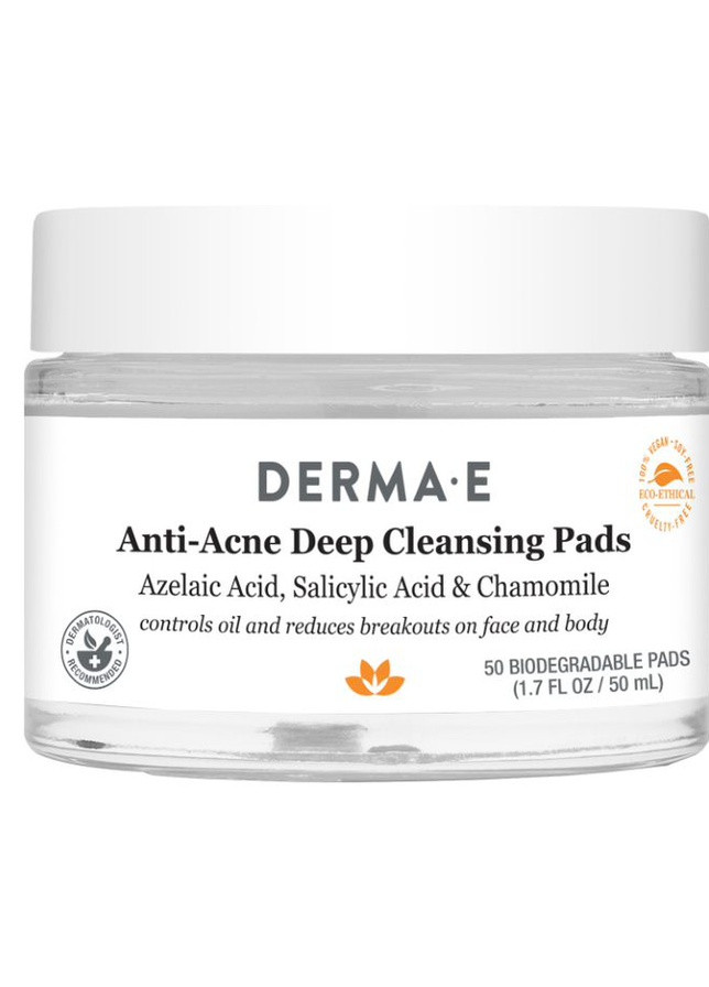 Пади для глибокого очищення проти прищів/Anti Acne Deep Cleansing Pads Derma E (259643183)