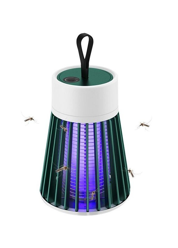 Пастка-лампа від комах Mosquito killing Lamp BG-002 акумуляторна з LED підсвічуванням та USB-зарядкою Зелена No Brand (277234741)
