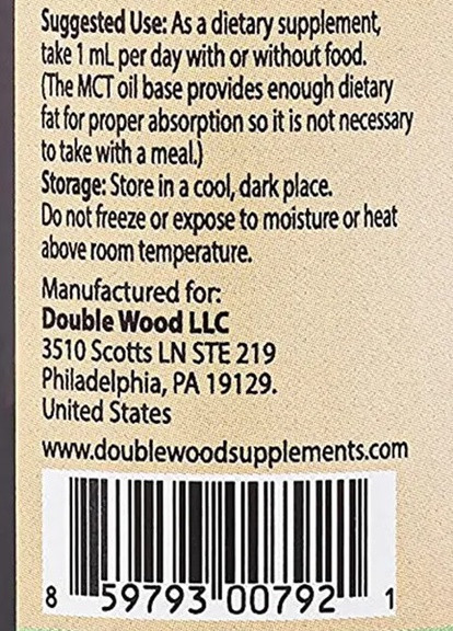 Double Wood D3 5000 IU + K2 200 mcg Liquid Drop 30 ml /30 servings/ Double Wood Supplements (258596714)