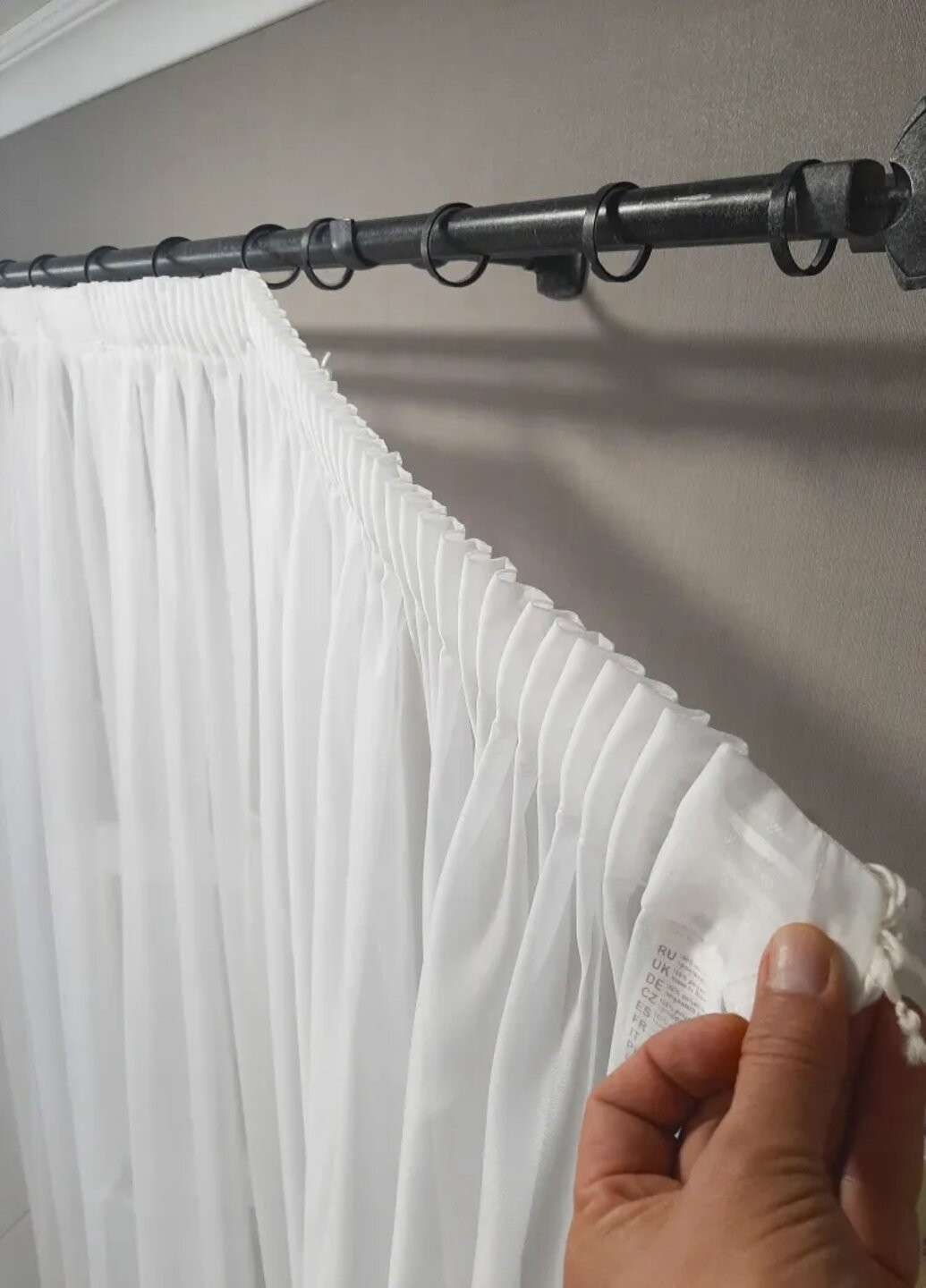 Тюль готовий пошитий білий однотонний шифон на тасьмі, висота 240 см, ширина 500 см No Brand (258655916)