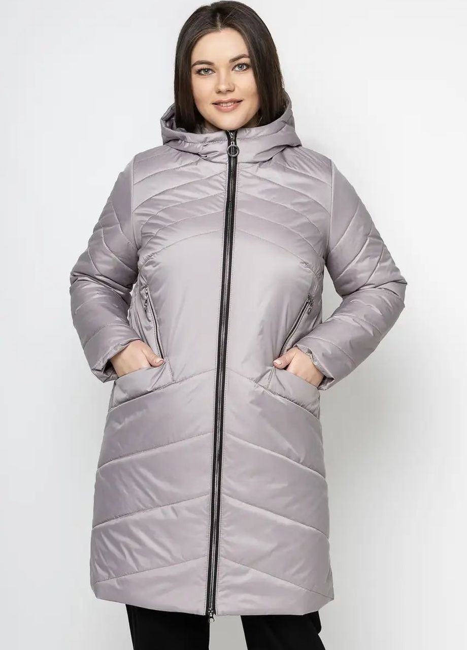 Серая демисезонная женская куртка большого размера демисезонная SK