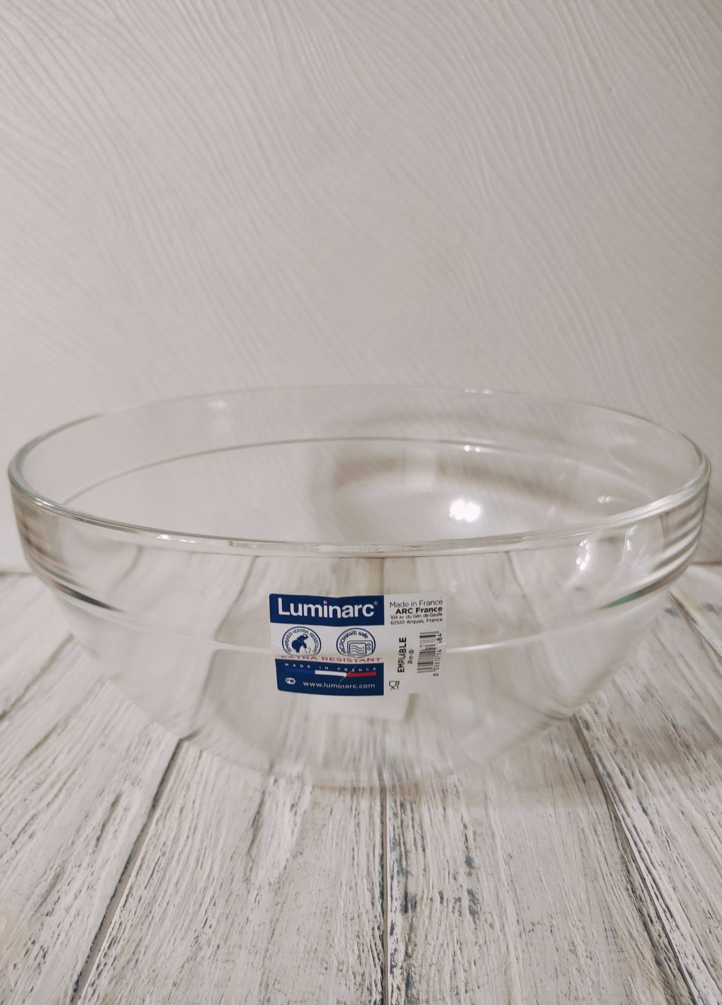 Салатник из жаропрочного ударостойкого стекла Empilable Transparent (диаметр 26 см) Luminarc (275462299)