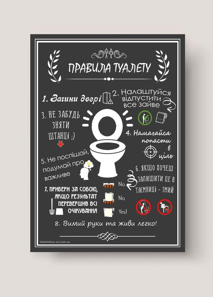 Табличка ПВХ плакат Правила туалета 20*30 см No Brand (265952604)