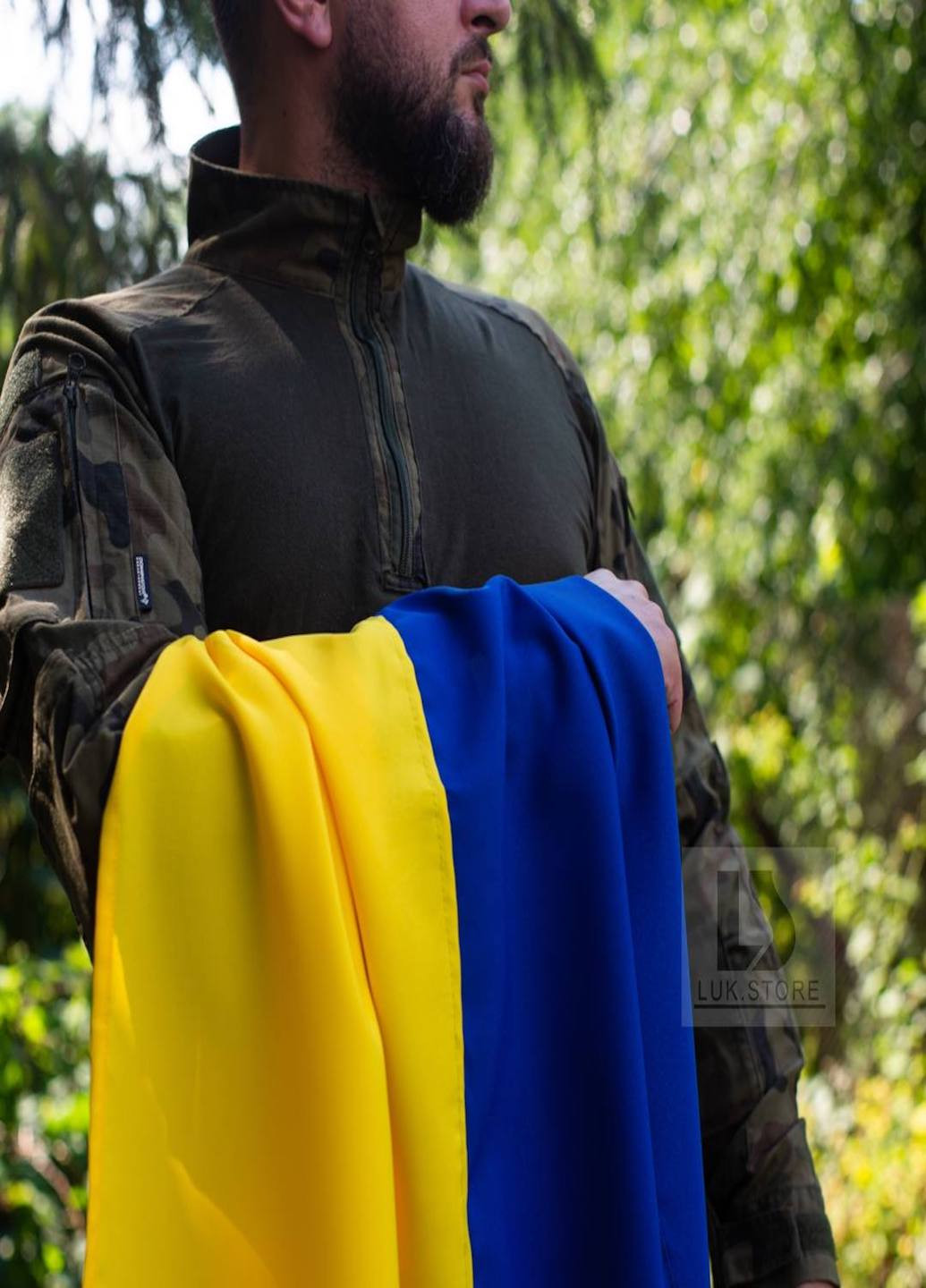 Державний вуличний прапор стяг України габардин із кишенею під флагшток KARMA (260766332)