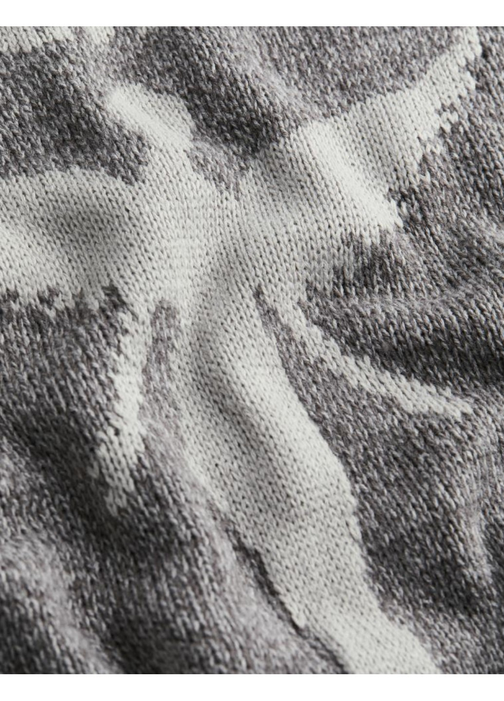 Серый демисезонный женский свитер жакардовый с принтом н&м (56457) xs серый H&M