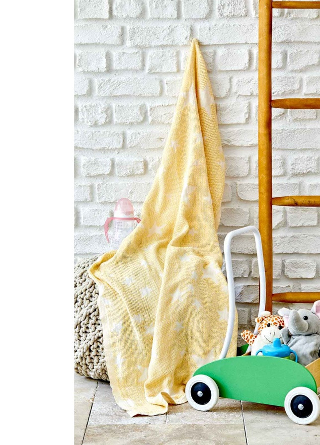 Детское покрывало пике - Baby star sari желтый 80*120 Karaca Home (258655503)