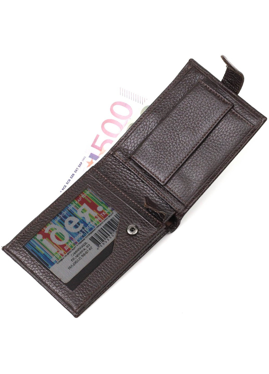 Практичный бумажник среднего размера для мужчин из натуральной кожи флотар 22001 Коричневый Bond (262158755)