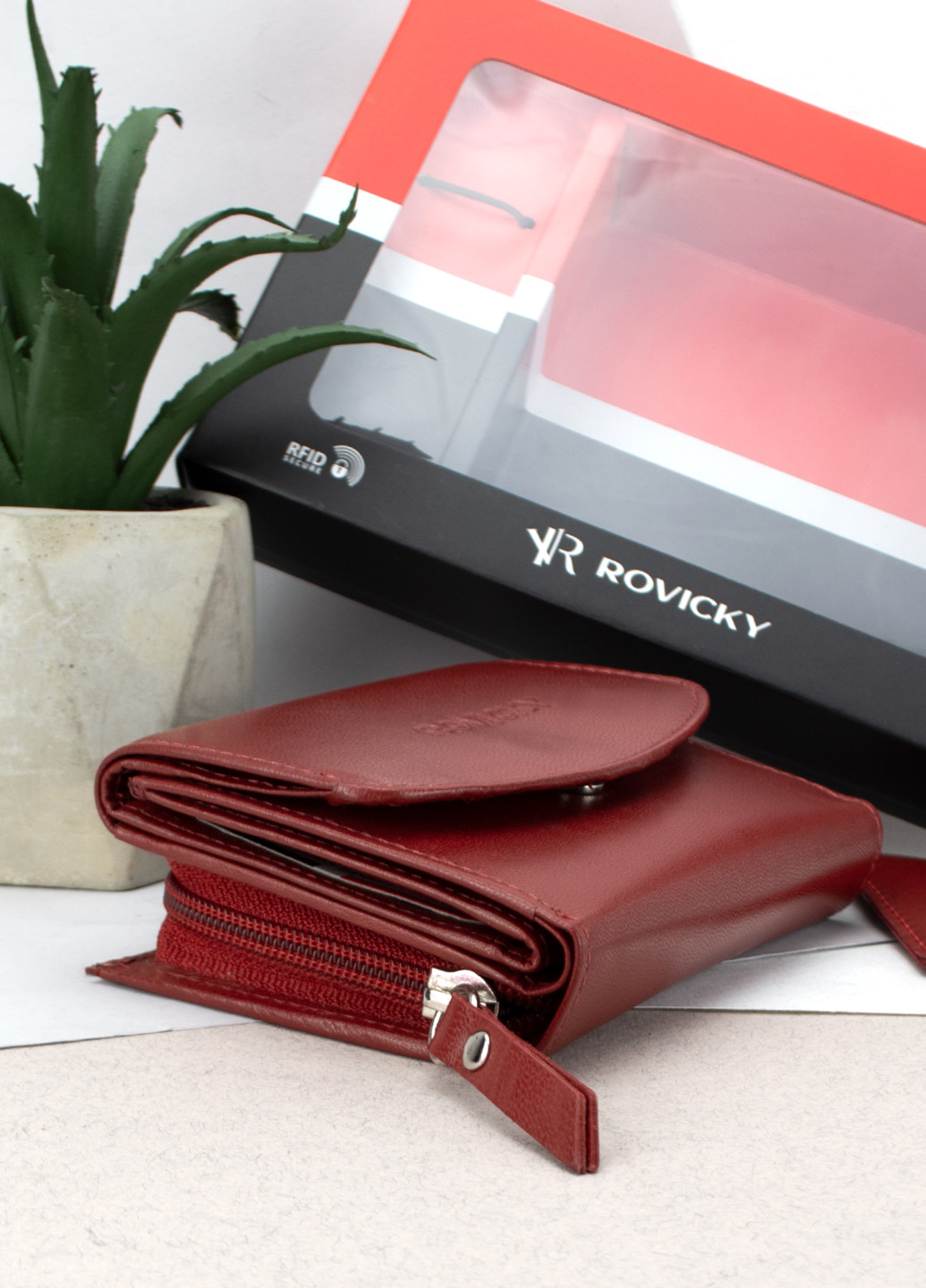 Подарунковий набір жіночий R-ZD604 червоний (гаманець та брелок) Rovicky (271126828)