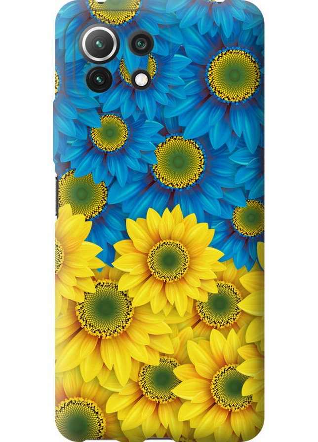 Силиконовый чехол 'Жёлто-голубые цветы' для Endorphone xiaomi mi 11 lite (257834798)