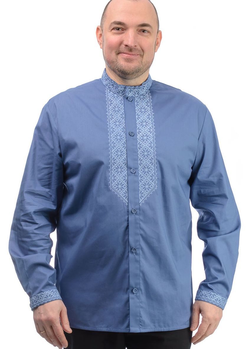 Коттоновая сорочка с вышивкой (голубой) Golfstream (277632844)
