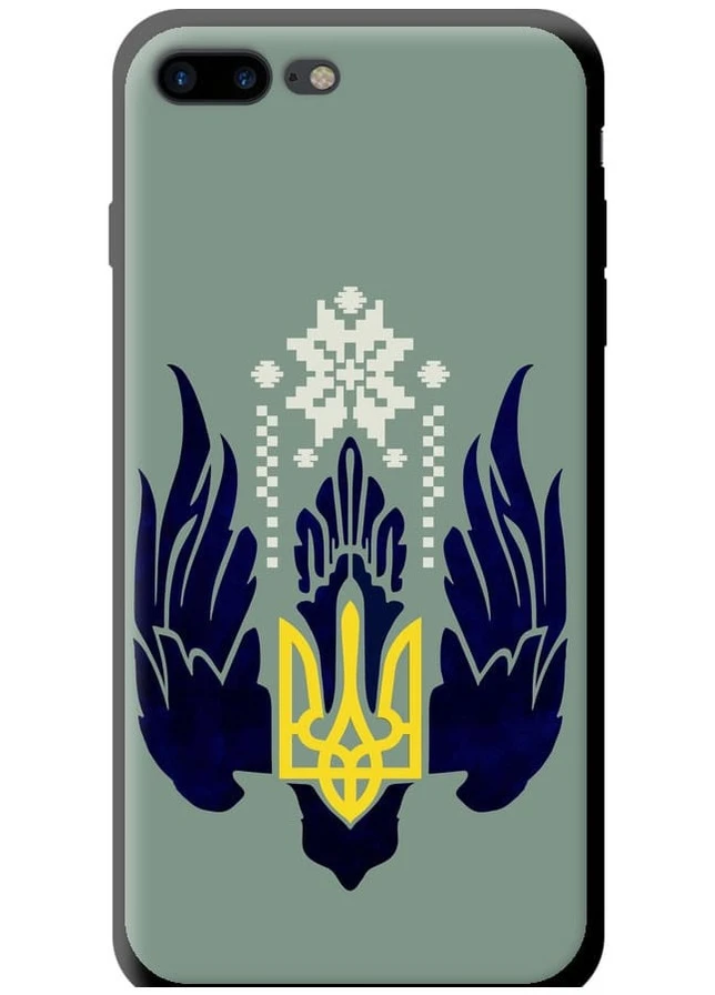 TPU черный чехол 'Тризуб с крыльями' для Endorphone Apple iPhone 8 Plus (259943440)