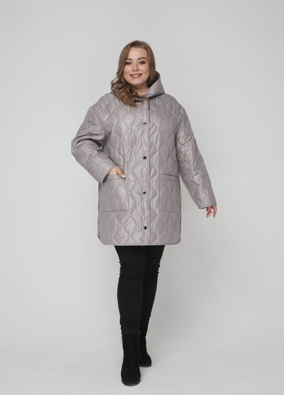 Серебряная демисезонная демисезонная женская куртка большого размера SK