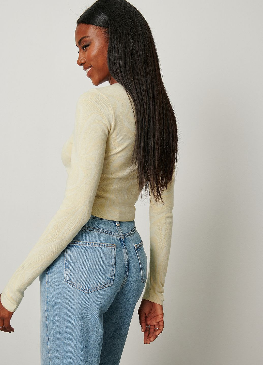 Топ демісезон,молочний в візерунки, NA-KD (277926438)