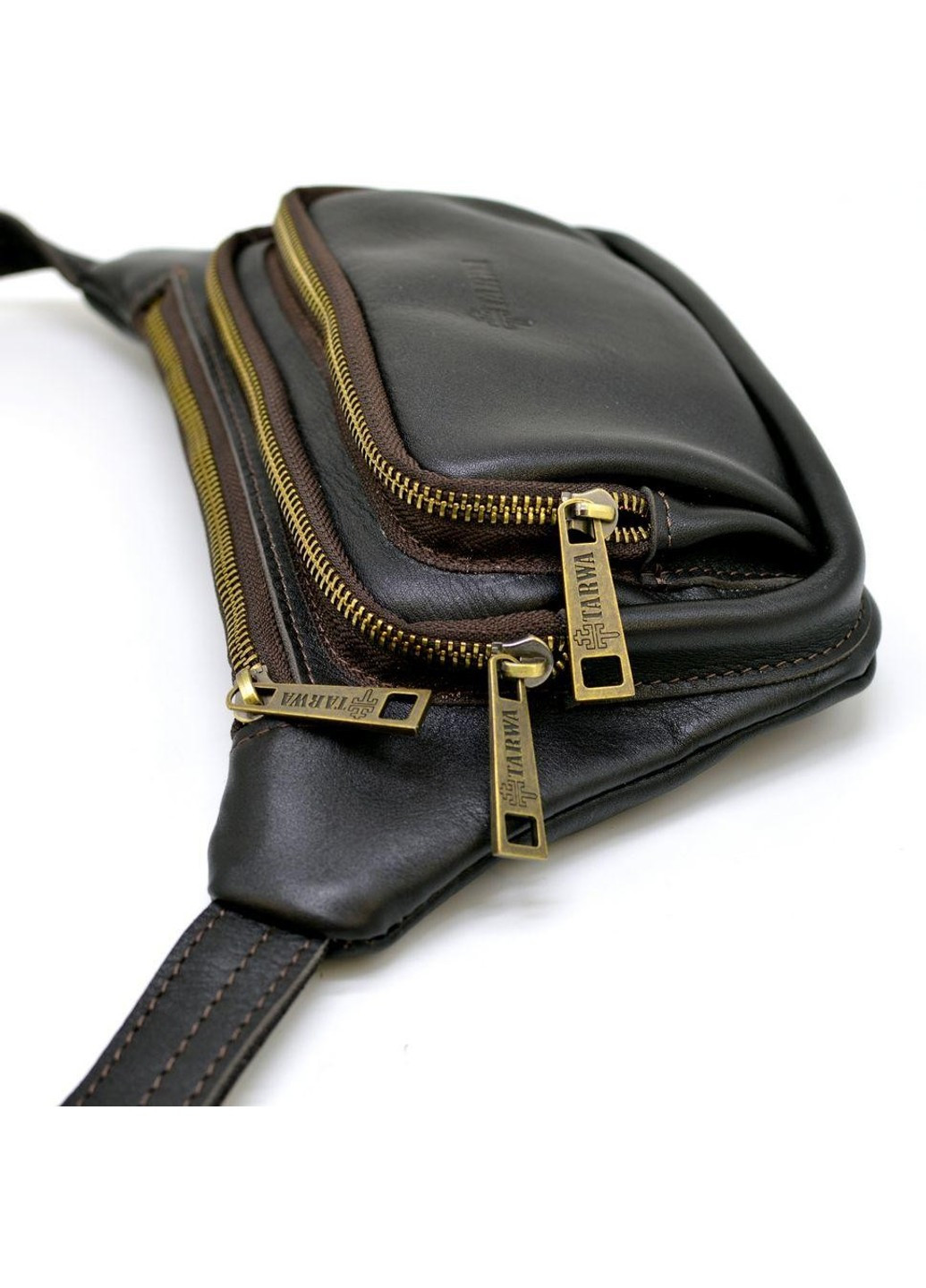 Кожаная темно-коричневая сумка на пояс gc-8179-3md TARWA (263776689)