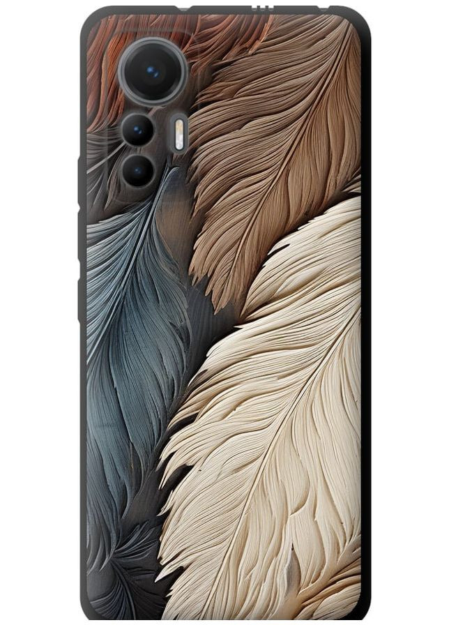 TPU черный чехол 'Листья в стиле бохо' для Endorphone Xiaomi 12 Lite (265392608)