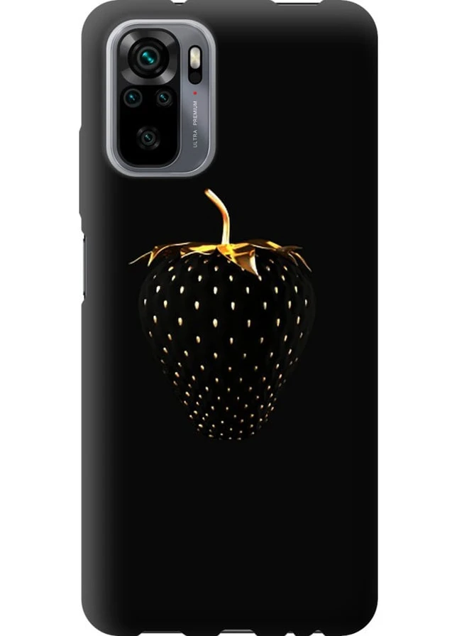 Силикон с усиленными углами чехол 'Черная клубника' для Endorphone Xiaomi Redmi Note 10S (258486445)