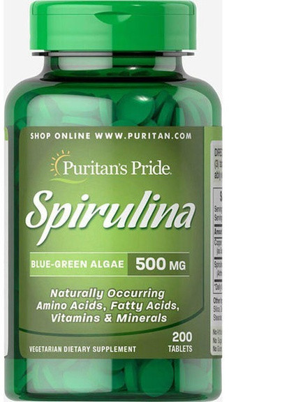 Puritan's Pride Spirulina 500 mg 200 Tabs Puritans Pride (256723466)