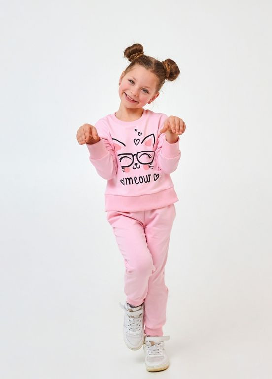 Рожевий дитячий костюм (світшот+штани) | 95% бавовна | демісезон | 92, 98, 104, 110, 116 | зручний та комфортний рожевий Smil