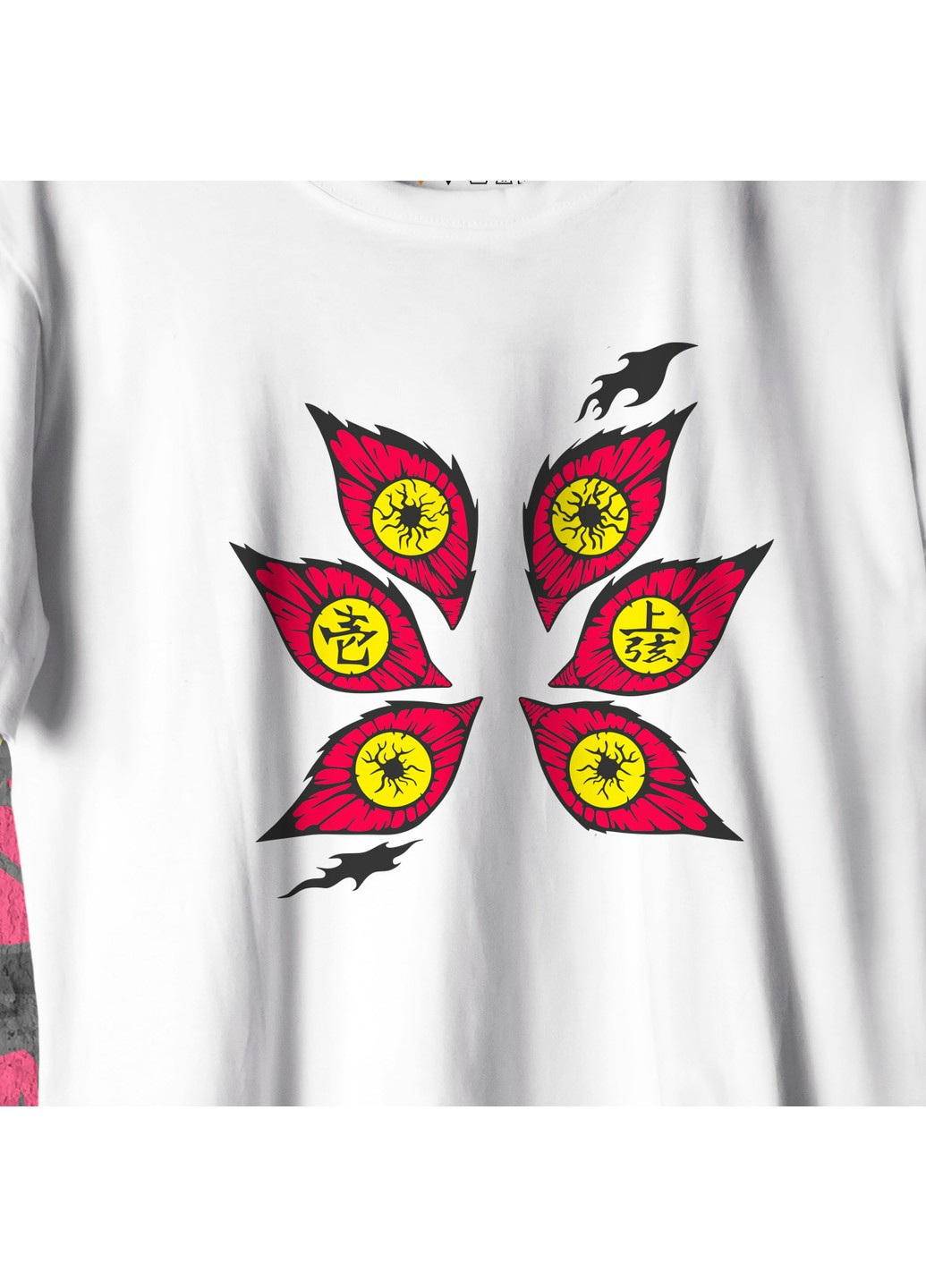 Белая футболка c принтом клинок рассекающий демонов - глаза кокушибо we No Brand