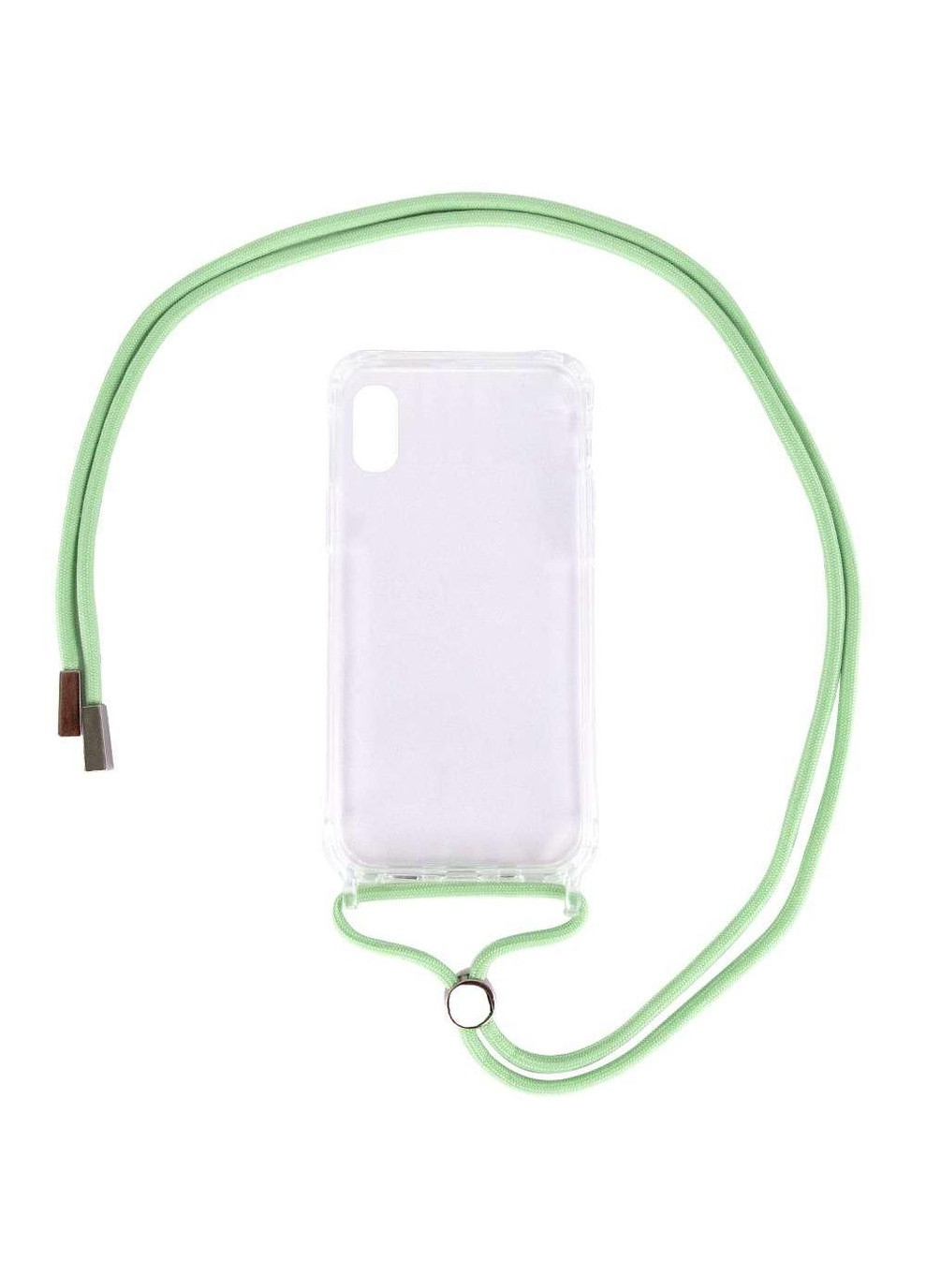Прозорий силіконовий чохол з кольоровим ремінцем на Apple iPhone XS Max (6.5") Epik (258789777)